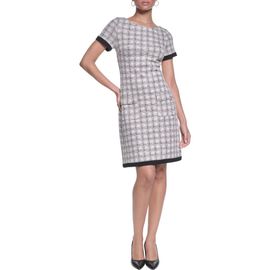 KARL LAGERFELD KARL LAGERFELD Windowpane Check Tweed Sheath Dress