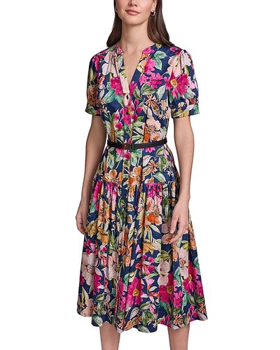 Karl Lagerfeld Paris Karl Lagerfeld Paris Belted Button Front Dress