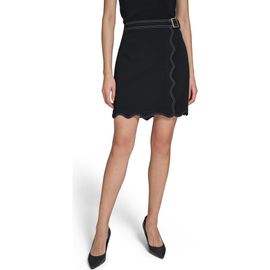 KARL LAGERFELD PARIS KARL LAGERFELD PARIS Belted Scalloped Hem Miniskirt