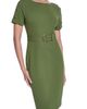 KARL LAGERFELD PARIS KARL LAGERFELD PARIS Belted Scuba Crepe Sheath - 5