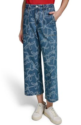 KARL LAGERFELD PARIS KARL LAGERFELD PARIS Bow Crop Wide Leg Jeans