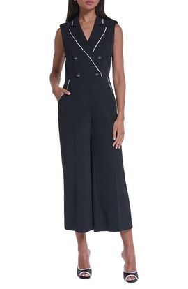 KARL LAGERFELD PARIS KARL LAGERFELD PARIS Contrast Piping Detail Scuba Crepe Jumpsuit