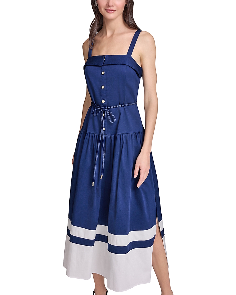 Karl Lagerfeld Paris Karl Lagerfeld Paris Cotton Rope Belt Midi Dress