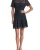 KARL LAGERFELD PARIS KARL LAGERFELD PARIS Crystal Collar Detail Lace A-Line Minidress - 1