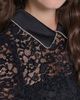 KARL LAGERFELD PARIS KARL LAGERFELD PARIS Crystal Collar Detail Lace A-Line Minidress - 4