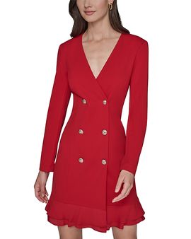 Karl Lagerfeld Paris Karl Lagerfeld Paris Double Breasted Ruffle Hem Dress