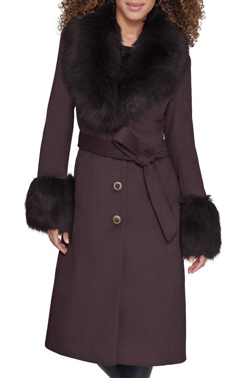 KARL LAGERFELD PARIS KARL LAGERFELD PARIS Faux Fur & Wool Blend Coat