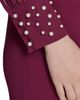 KARL LAGERFELD PARIS KARL LAGERFELD PARIS Faux Pearl Cuff Long Sleeve Scuba Crepe Sheath Dress - 4