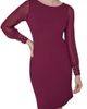 KARL LAGERFELD PARIS KARL LAGERFELD PARIS Faux Pearl Cuff Long Sleeve Scuba Crepe Sheath Dress - 5