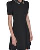 KARL LAGERFELD PARIS KARL LAGERFELD PARIS Faux Pearl Detail Crepe Fit & Flare Minidress - 5