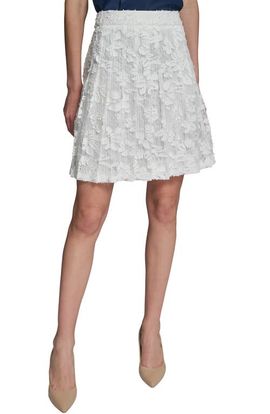 KARL LAGERFELD PARIS KARL LAGERFELD PARIS Floral Appliqué Cotton Blend Lace Skirt