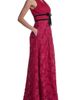 KARL LAGERFELD PARIS KARL LAGERFELD PARIS Floral Bow Waist Sleeveless Gown - 4