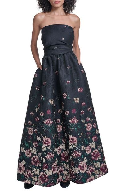 KARL LAGERFELD PARIS KARL LAGERFELD PARIS Floral Print Fils Coupé Ballgown