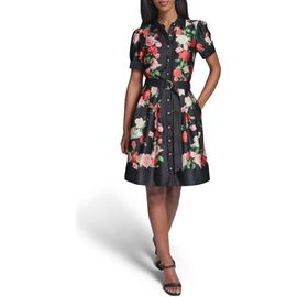 KARL LAGERFELD PARIS - Mixed Media Eyelet Lace Midi Dress