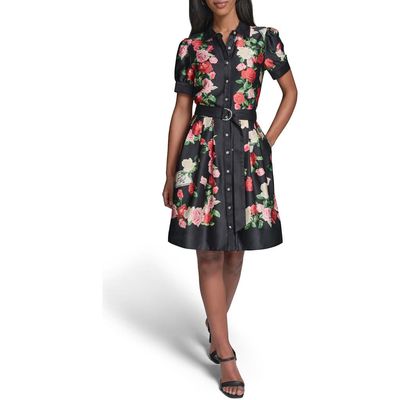 KARL LAGERFELD PARIS KARL LAGERFELD PARIS Floral Print Shirtdress
