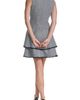 KARL LAGERFELD PARIS KARL LAGERFELD PARIS Fringe Detail Tiered Metallic Tweed Minidress - 2