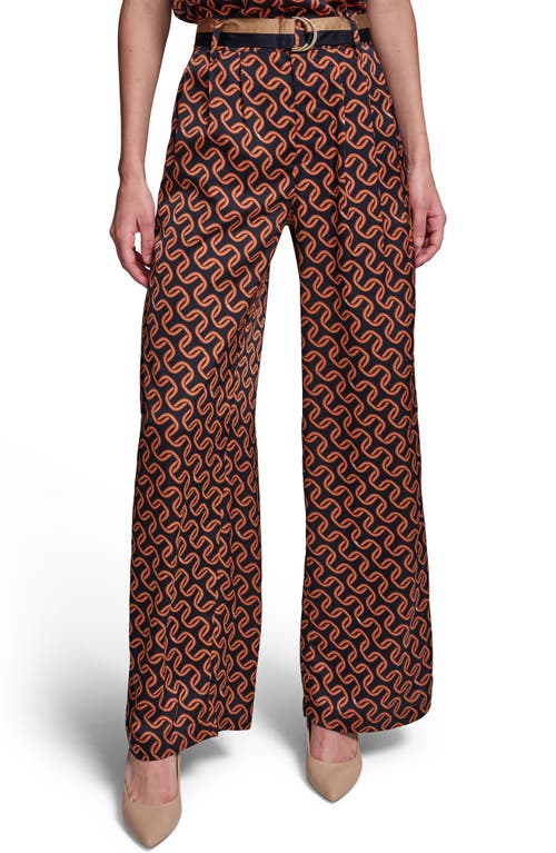 KARL LAGERFELD PARIS KARL LAGERFELD PARIS Geo Print Side Stripe Belted Pants