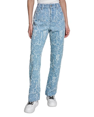 Karl Lagerfeld Paris Karl Lagerfeld Paris High Rise Straight Jeans in Sky Blue