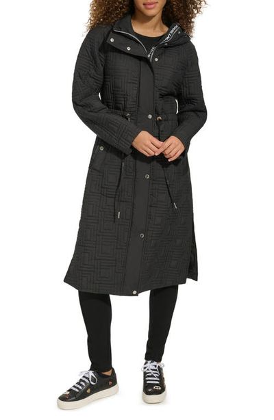KARL LAGERFELD PARIS KARL LAGERFELD PARIS Hooded Quilted Long Jacket