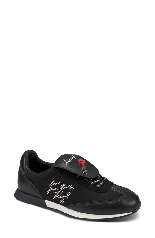 KARL LAGERFELD PARIS KARL LAGERFELD PARIS Midwood Embroidered Lace-Up Sneaker