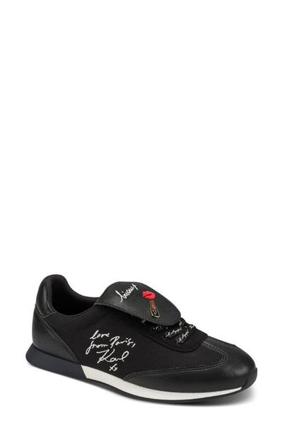 KARL LAGERFELD PARIS KARL LAGERFELD PARIS Midwood Embroidered Lace-Up Sneaker