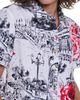 KARL LAGERFELD PARIS KARL LAGERFELD PARIS Paris Print Satin Button-Up Shirt - 4
