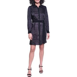 KARL LAGERFELD PARIS KARL LAGERFELD PARIS Printed Silky Crepe Long Sleeve Shirtdress