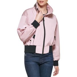 KARL LAGERFELD PARIS KARL LAGERFELD PARIS Raglan Sleeve Stand Collar Bomber Jacket