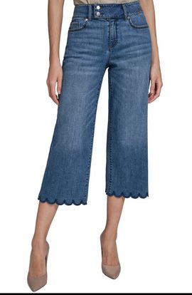 KARL LAGERFELD PARIS KARL LAGERFELD PARIS Scalloped Hem Crop Jeans