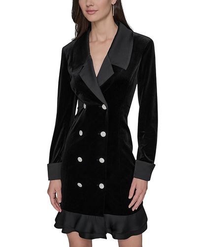 Karl Lagerfeld Paris Karl Lagerfeld Paris Stretch Velvet Blazer Dress