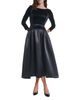 Karl Lagerfeld Paris Karl Lagerfeld Paris Stretch Velvet Satin Bow Midi Dress - 2
