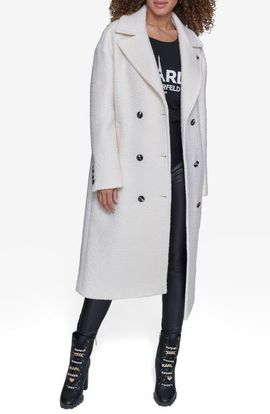 KARL LAGERFELD PARIS KARL LAGERFELD PARIS Textured Double Breasted Coat