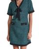 KARL LAGERFELD PARIS KARL LAGERFELD PARIS Tie Neck Tweed A-Line Minidress - 5