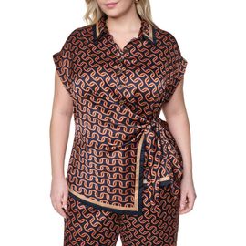 KARL LAGERFELD PARIS KARL LAGERFELD PARIS Tie Waist Satin Top