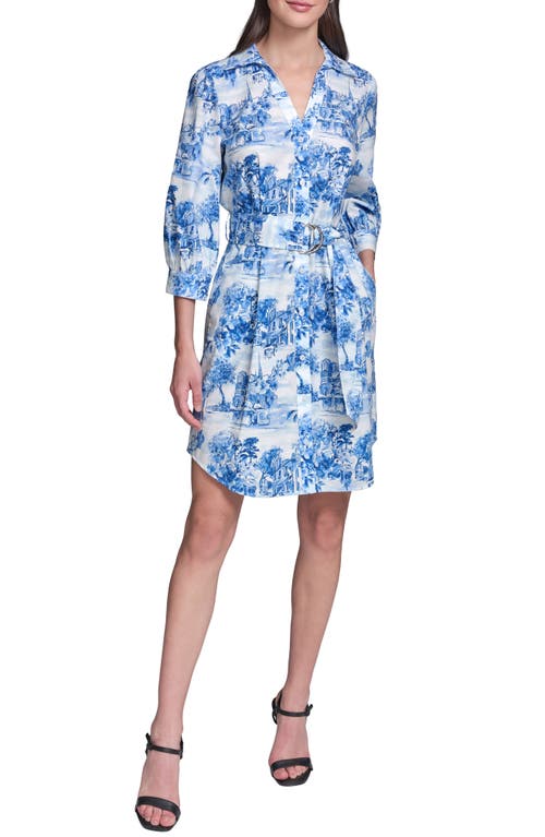 KARL LAGERFELD PARIS KARL LAGERFELD PARIS Toile Print Long Sleeve Shirtdress
