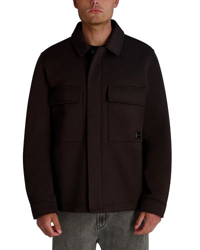 Karl Lagerfeld Paris Karl Lagerfeld Paris Twill Collared Shirt Jacket