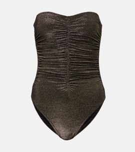 Karla Colletto Karla Colletto Helena ruched lamÃ© swimsuit