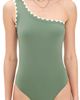 Karla Colletto Karla Colletto Lia One Shoulder One Piece with Shelf Bra Lichen/Cream - 1