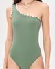 Karla Colletto Karla Colletto Lia One Shoulder One Piece with Shelf Bra Lichen/Cream - 2