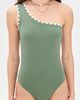Karla Colletto Karla Colletto Lia One Shoulder One Piece with Shelf Bra Lichen/Cream - 5