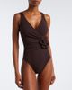 Karla Colletto Karla Colletto Rosetta floral-appliqué gathered swimsuit - 2