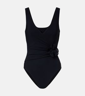 Karla Colletto Karla Colletto Rosetta floral-appliquÃ© swimsuit