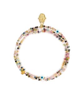 Karma And Luck Karma and Luck Balanced Spirit Pink Tourmaline October Birthstone Wrap Bracelet