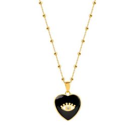 Karma and Luck Karma and Luck Black Onyx Heart Evil Eye Women's Pendant Necklace - Grounded