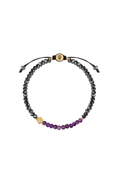 Karma and Luck Karma and Luck Blessed Equilibrium - Amethyst Lotus Hematite Bracelet