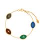 Karma and Luck Karma and Luck Blessed Soul Evil Eye Multi Stone Chain Bracelet - 1