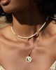 Karma and Luck Karma and Luck Celestial Impression - White Enamel Moon & Stars Necklace - 2
