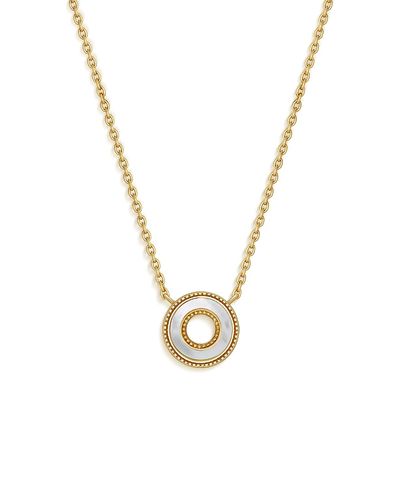 Karma And Luck Karma and Luck Cherished Flow White Mother of Pearl Karma Circle Gold Necklace