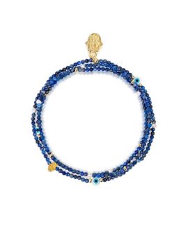 Karma And Luck Karma and Luck Determined Spirit Lapis Lazuli September Birthstone Wrap Bracelet