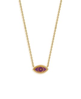 Karma And Luck Karma and Luck Divine Vision Amethyst Evil Eye Gold Necklace